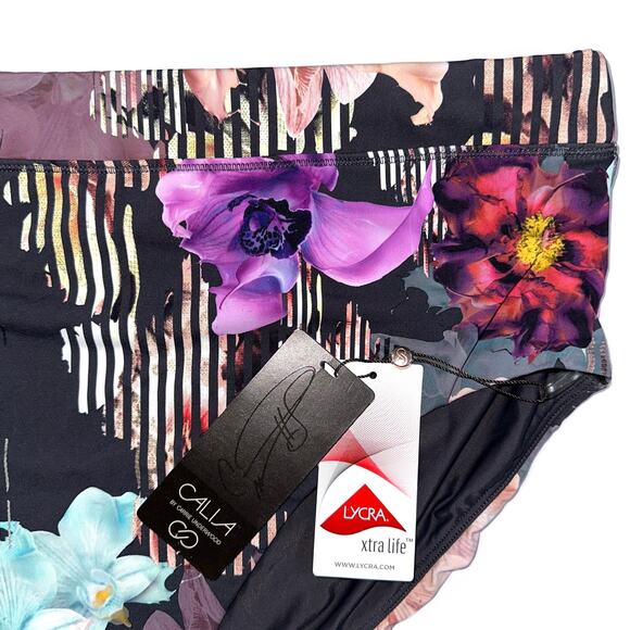 NWT Calia Wide Banded High Rise Swim Bottom in Botanical Garden Size 1X - Picture 5 of 13